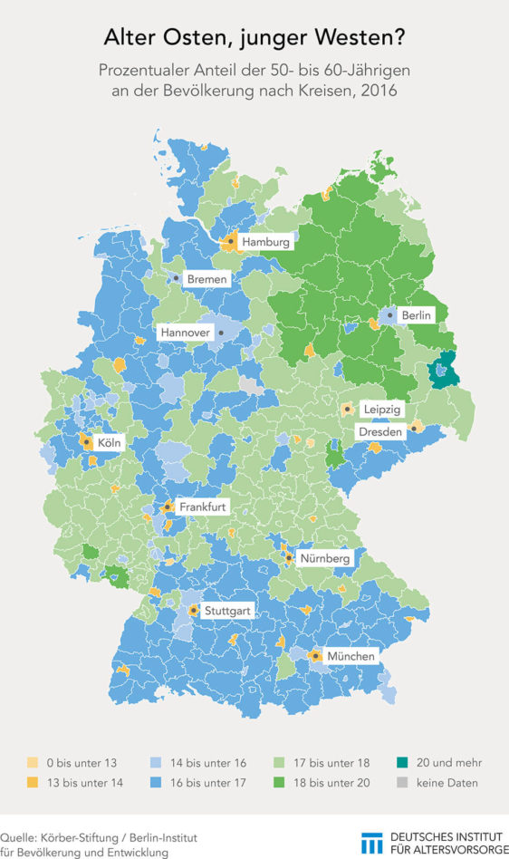 Anteil der über 65-Jährigen in den Bundesländern